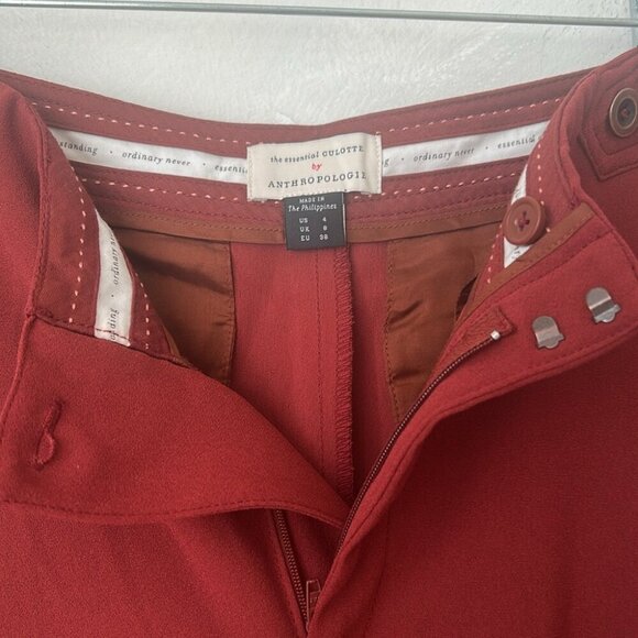 Anthropologie The Essential Culotte in Copper red burgundy Size 4 medium - Picture 7 of 9